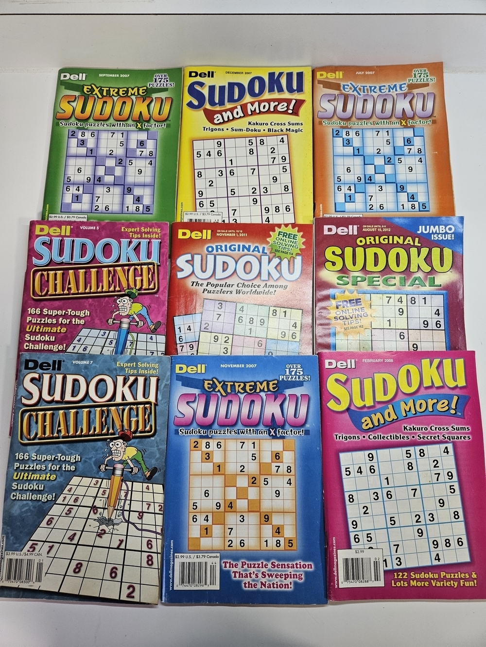 Lot of 9 Penny Press Dell Sudoku Puzzle Books Extreme Challenge Original READ